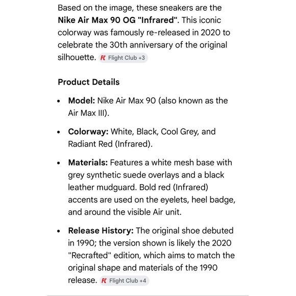 NIKE | air max 90 qs (gs) white/black-cool grey 6.5 youth NEW WITH BOX - Picture 10 of 10